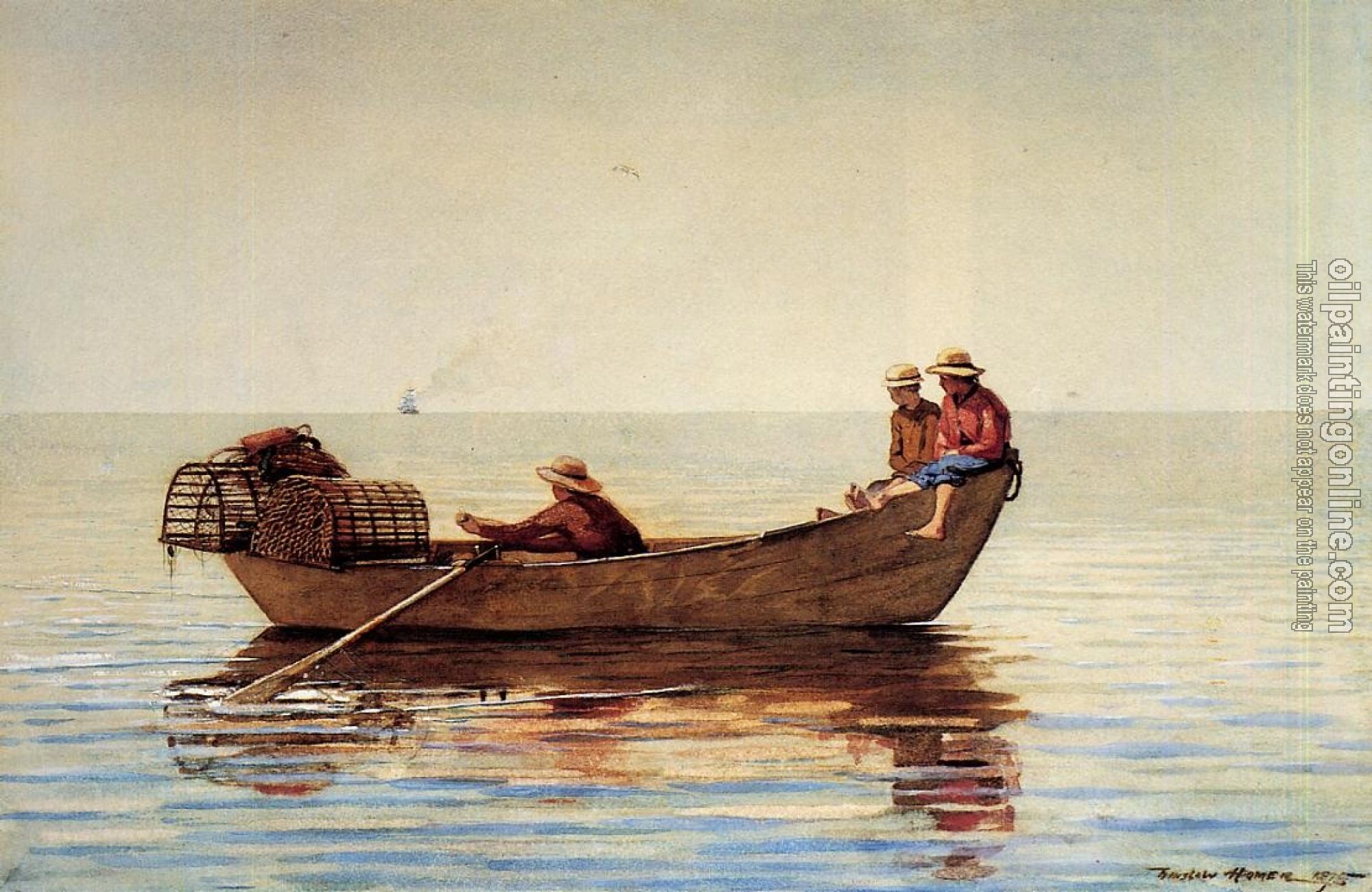 Homer, Winslow - Three Boys in a Dory with Lobster Pots